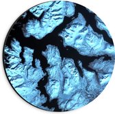 Dibond Muurcirkel - Blauwe Abstracte Vlakken - 20x20 cm Foto op Aluminium Muurcirkel (met ophangsysteem)