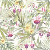 CraftEmotions servetten 5st - Exotische bloemen 33x33cm Ambiente 13317235 (05-23)