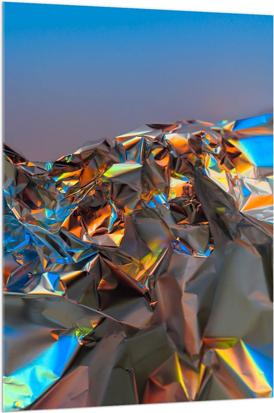 Acrylglas - Opgefrommelde en Verkreukelde Folie - 100x150 cm Foto op Acrylglas (Met Ophangsysteem)