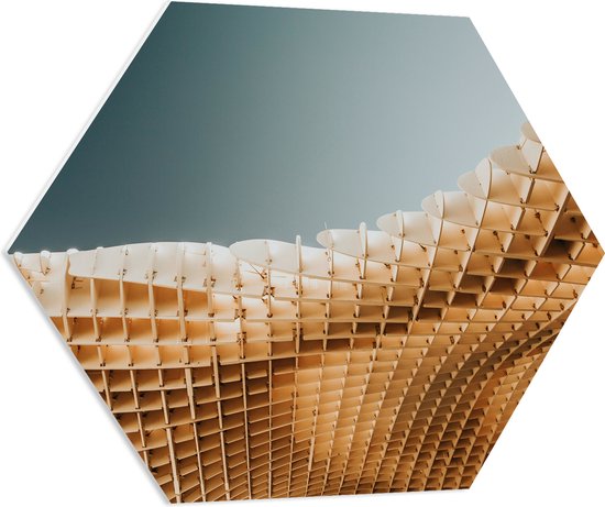 PVC Schuimplaat Hexagon - Abstracte Vormen op Honinggraten - 80x69.6 cm Foto op Hexagon (Met Ophangsysteem)