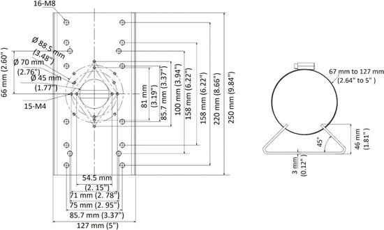 Hikvision DS-1275ZJ-SUS BL paalmontage voor IP camera's van HI — afbeelding 2