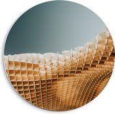 PVC Schuimplaat Muurcirkel - Abstracte Vormen op Honinggraten - 40x40 cm Foto op Muurcirkel (met ophangsysteem)