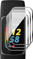 Screenprotector geschikt voor Fitbit Charge 5 - 3x Full Screen Protector PET FlexGuard