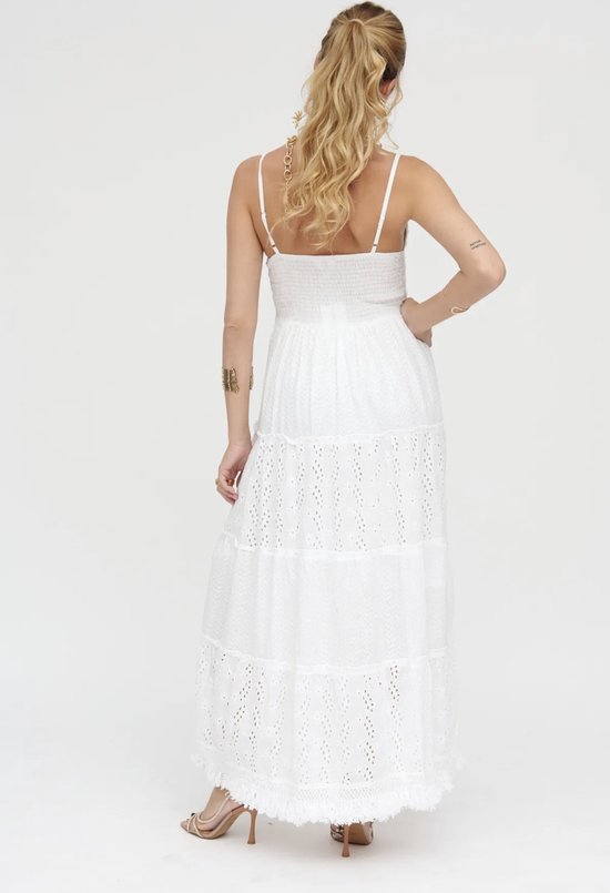 Groene Maxi Jurk Met V Hals En Zomers Ibiza Printje