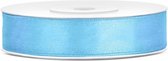 1x Hobby/decoratie lichtblauw satijnen sierlint 1,2 cm/12 mm x 25 meter - Cadeaulint satijnlint/ribbon - Lichtblauwe linten - Hobbymateriaal benodigdheden - Verpakkingsmaterialen