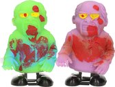 2x stuks lopende zombie Halloween poppetje 8 cm - Horror/Halloween decoratie speelgoed