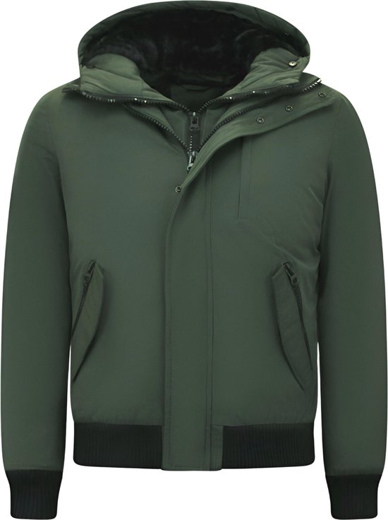 Gewatteerde Jassen Heren - Winterjassen Heren - 7015 - Groene Jas