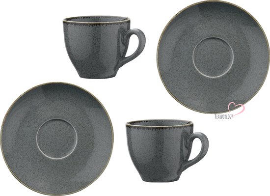 KITCHEN TREND - ESPRESSO KOPJE MET SCHOTEL OCEAN PETROL- SET VAN 2