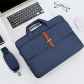 Case2go - Laptoptas 15.6 Inch - Schooltas - Met Extra Voorvak - Met Verstelbare Schouderband - Donker Blauw