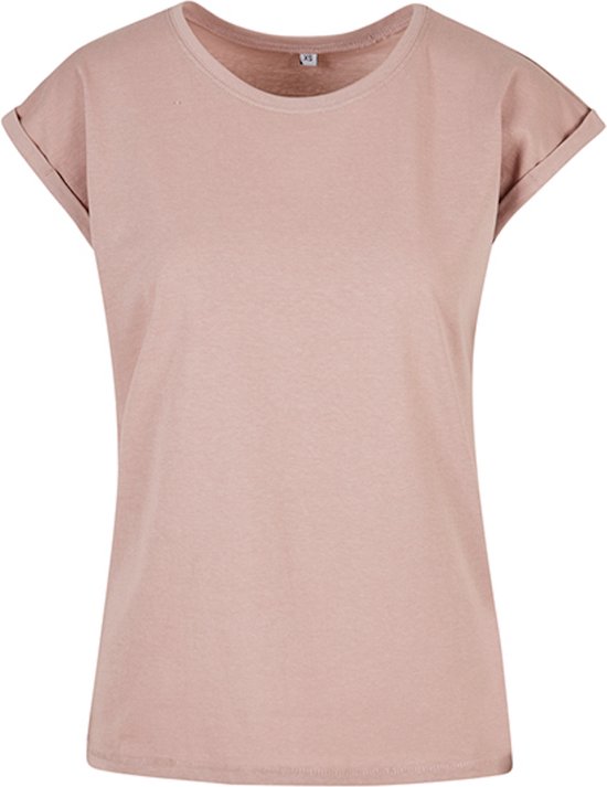 Damesshirt met ronde hals en omgeslagen mouw Dusk Rose - 4XL
