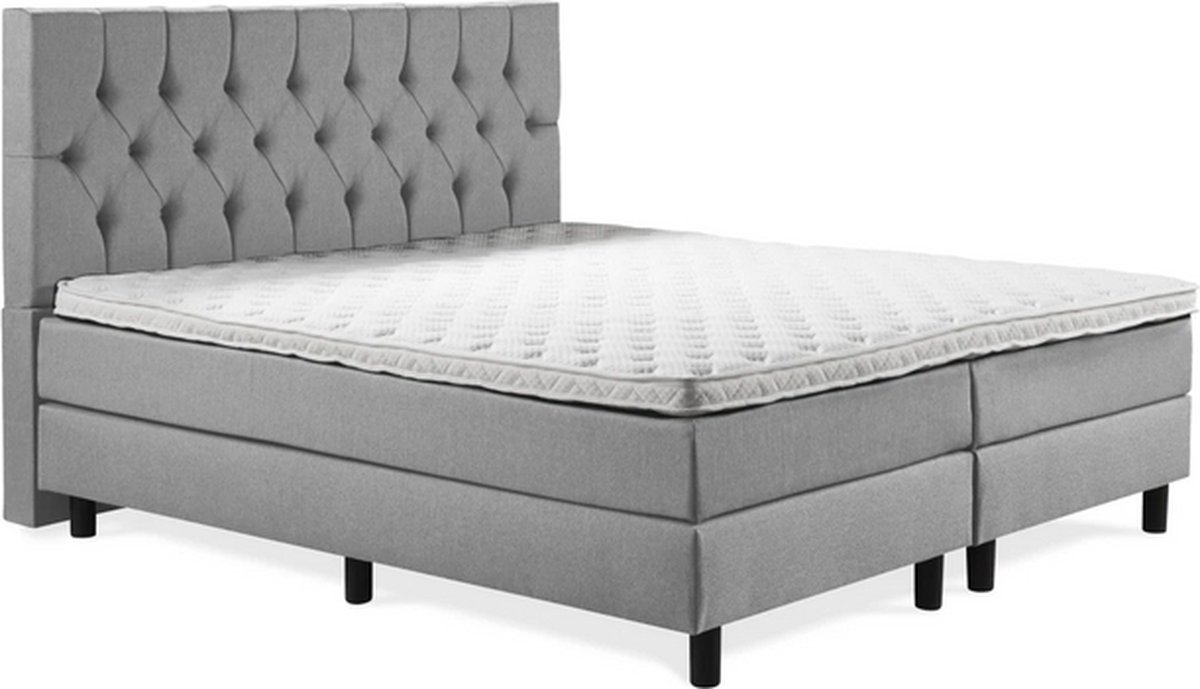 Boxspring Luxe 140x200 Capiton Grijs