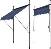 Klemluifel Milton - Uitschuifbare Luifel - Donkerblauw - 400x120 cm - Staal en Stof - Waterafstotend - UV Bescherming