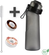 Geurwater Drinkfles/Waterfles Starterskit Air | Zwart 650ML | inclusief 2 pods perzik/cola | Met Schoonmaakborstel | Up drinkfles | BPA vrij