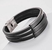 Bracelet Sorprese - Toronto - bracelet homme - cuir - noir - cadeau - Modèle H