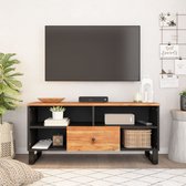 vidaXL - Tv-meubel - 100x33x46 - cm - massief - acaciahout - en - bewerkt - hout