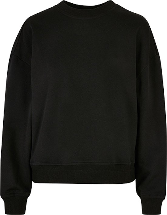 Build your Brand Ladies Oversized Crewneck Sweatshirt BY212 - Black - XXL