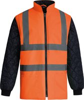 Jas Unisex L Yoko Lange mouw Hi Vis Orange / Navy 100% Polyester