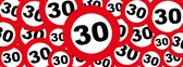 Spandoek Verkeersborden 30 jaar - Leeftijdsborden 30 jaar - 150 x 50 cm - met ringen - Banier- PVC - Banner - Verjaardag - indoor en outdoor – Geveldoek