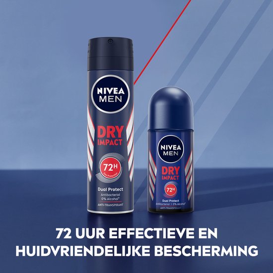 NIVEA MEN Dry Impact Deodorant Roller - 6 x 50 ml - Voordeelverpakking - NIVEA