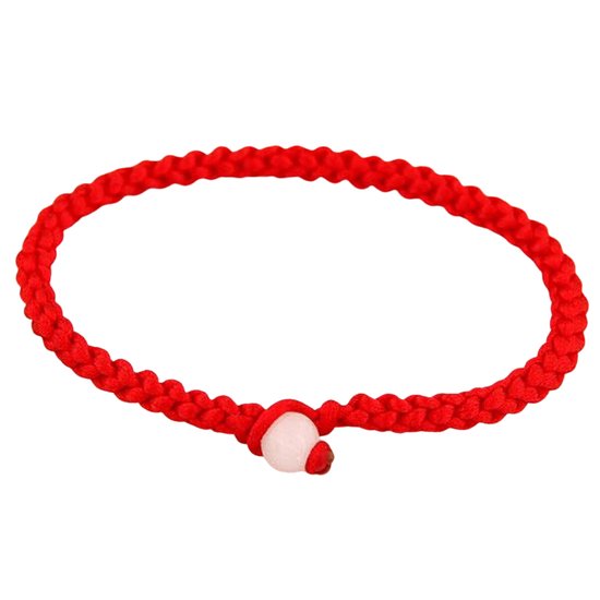 méga bijoux - bracelet tressé rouge avec perle | bol