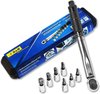 Draaimomentsleutel fiets & motorfiets SET 1/4", 272 mm, meetbereik 5 tot 25 Nm incl. 7 bits: H10, H8, H6, H5, H4, H3, T25 van CrV-staal, breukvast, voor BIKE