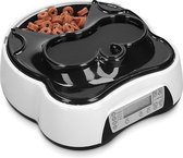automatische voerbak voor huisdieren - Voerautomaat 4 maaltijden met water dispenser - Werkt op batterijen - Droogvoer, natvoer en water