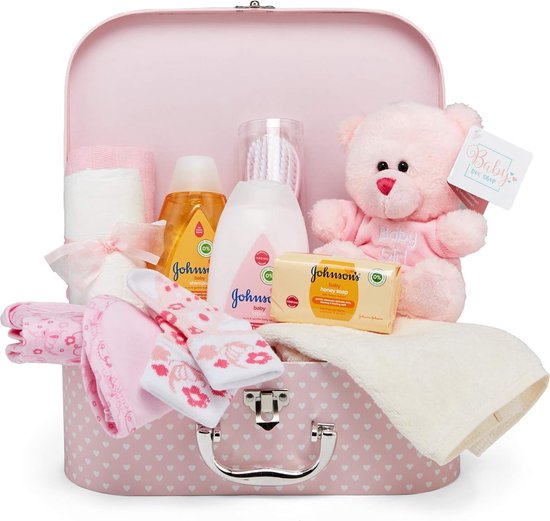 Coffret cadeau bébé - panier rose plein de produits pour bébé dans une  boîte souvenir... | bol