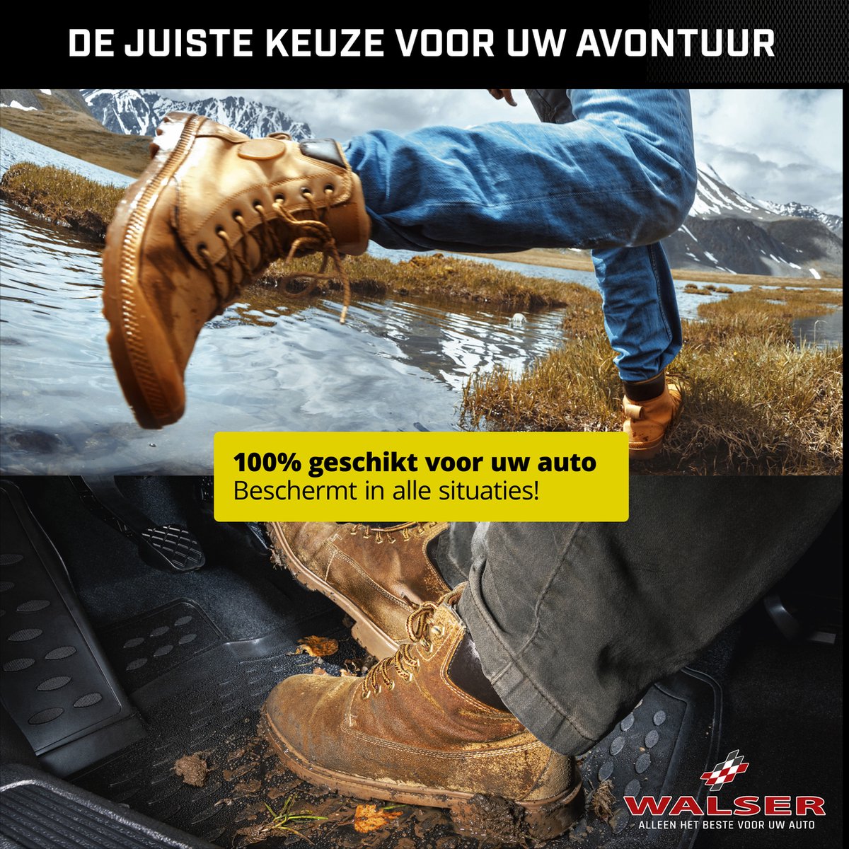 Walser Rubber vloermatten compatibel met Mercedes-Benz GLC 06/2015-2023 - GLC Coupe 06/2016-2023 - custom-fit auto rubber matten - auto vloermatten – foto 2