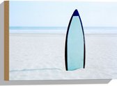 Hout - Zee - Strand - Zand - Surfen - Surfplank - Hobby - 40x30 cm - 9 mm dik - Foto op Hout (Met Ophangsysteem)