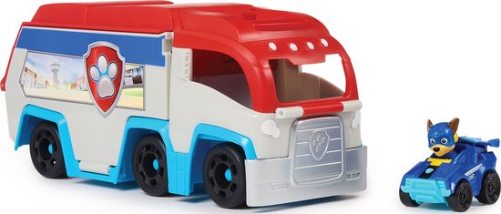 PAW Patrol The Mighty Movie - Pup Squad Patroller speelgoedtruck met Mighty Pups Chase Squad speelgoedauto