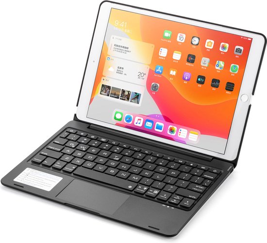 CaseBoutique Bluetooth Keyboard Case met Muis Trackpad - AZERTY Klavier - Zwart - Compatible met iPad 10.2 (7e/8e/9e generatie)