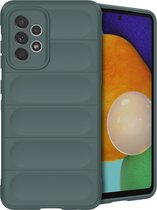 Coque Samsung Galaxy A52 (5G) / A52s / A52 (4G) Siliconen - Coque Arrière iMoshion EasyGrip - Vert Foncé