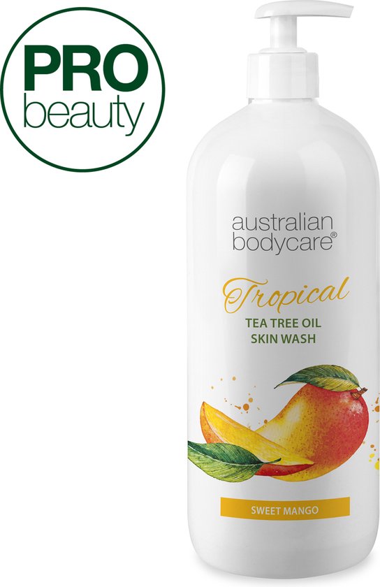 Australian Bodycare Professioneel Tropical Skin Wash 1000ml - Body Wash met mango & Tea Tree Olie voor een schone en probleemloze huid - Tea Tree Olie bestrijdt puistjes en een onzuivere huid