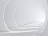 Fotobehang Abstract White Bent 3D Tunnel - Vliesbehang - 416 x 254 cm