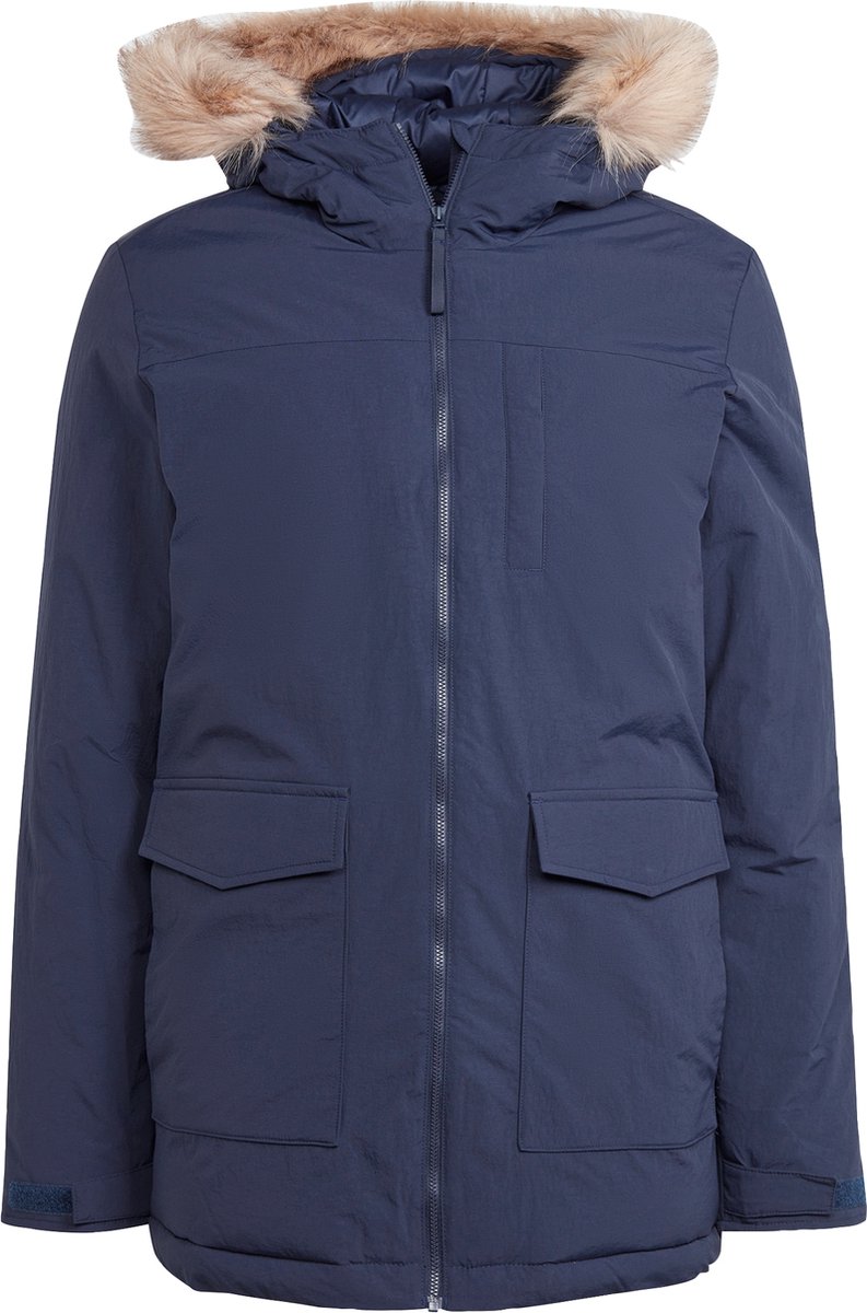 adidas Sportswear Hooded Fur Parka Heren – S Blauw