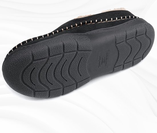 Pantoffels Heren - Sloffen - Mocassins - Zwart - Anti-slip - Maat 46/47 - Comfeet