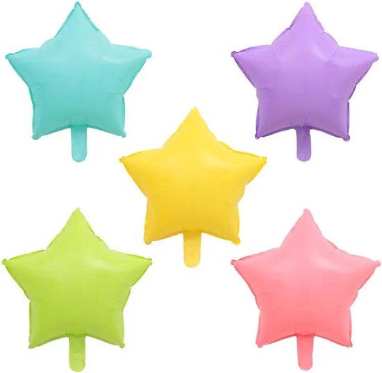 Folie ballonnen set Happy Birthday Rainbow macaron mat XL - ballon - happy birthday - ster - hart - macaron - decoratie