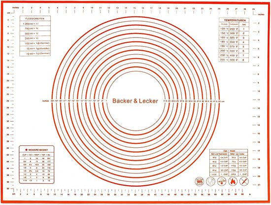 Tapis de cuisson en silicone avec taille de mesure, tampon en