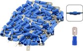 PD® - Kabelschoen - 100 stuks - kabelschoentjes assortiment Man Plat- kabelschoentjes - Man 2.5 naar 6.3 mm - Blauw