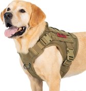 Hondentuigje FIRE Watcher tactisch hondenvest Molle hondentraining service hondentuigje 1000D nylon (XL, bruin)