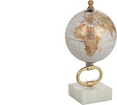 J-Line Globe Sur Pied Marbre Blanc/Metal Or Extra Small