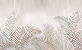 Fotobehang Palmbladeren Op Een Lichte Achtergrond - Vliesbehang - 368 x 254 cm