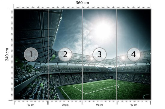 Fotobehang Voetbalstadion - Vliesbehang - 360 x 240 cm