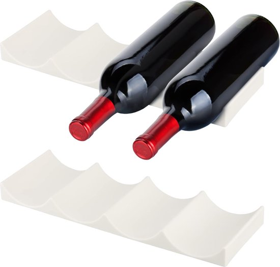 Porte-bouteilles, 2 porte-bouteilles koelkast , porte-bouteilles de style européen, porte-bouteilles en plastique pour bouteilles et canettes, organisateur pour koelkast, cuisine (blanc)