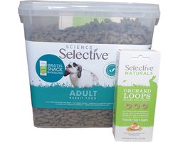 Sciense Selective Konijnenvoer - 3 kilo - met gratis snack - in handig emmer -