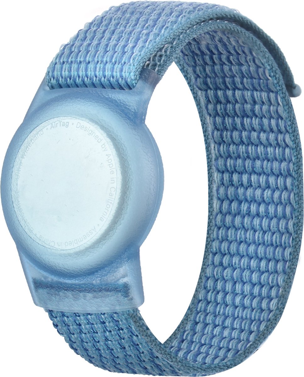 By Qubix - AirTag nylon loop bandje - S/M - Blauw - Geschikt voor kinderen