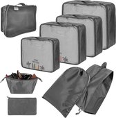 Basila® Packing Cubes - 9 Delig - Koffer Organizer - Grijs