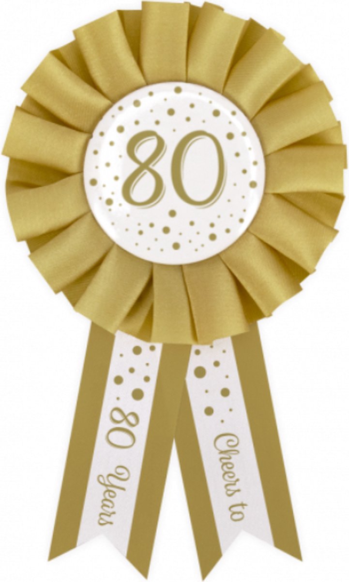 Party Rosettes gold/white - 80