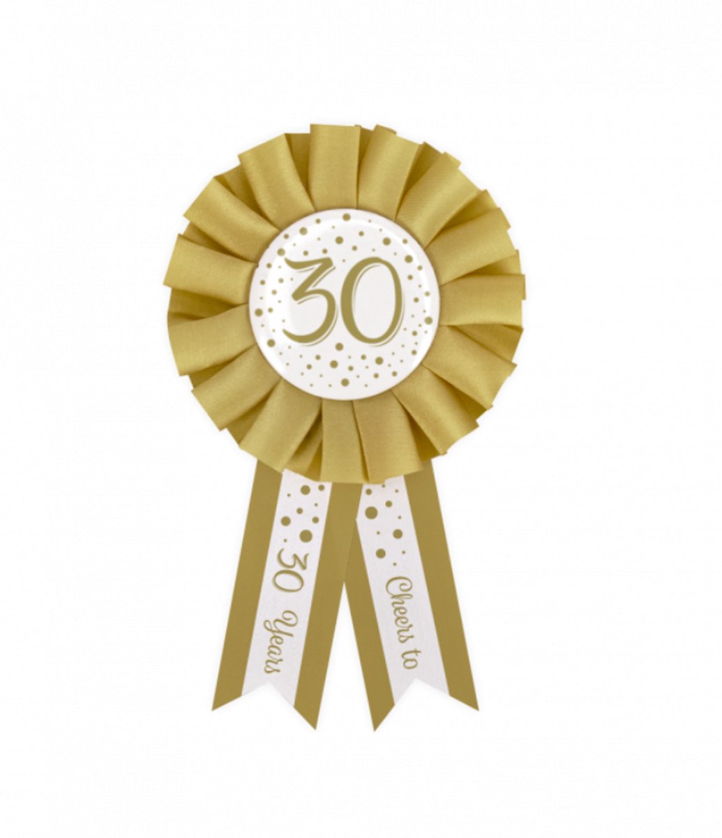 Party Rosettes gold/white - 30
