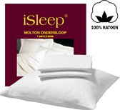 iSleep Molton Kussenslopen (2 stuks) - 100% Katoen - Hotelsluiting - 60x70 cm - Wit